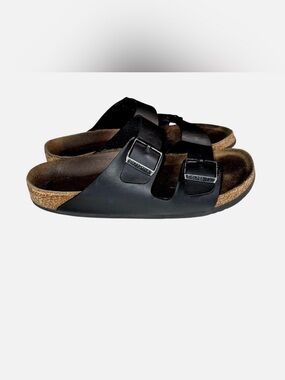 Birkenstock Black Arizona Soft Footbed Two-Strap Sandals